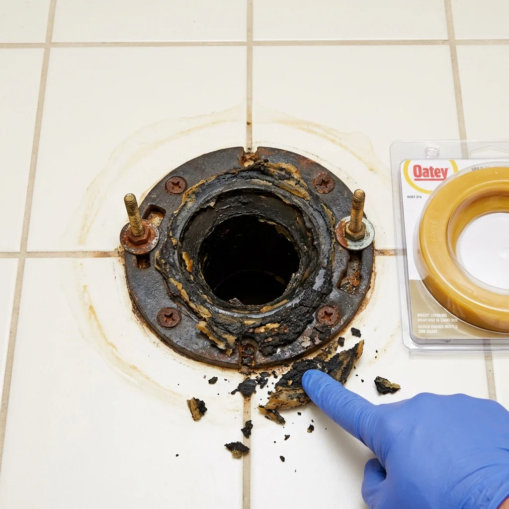 Failed wax ring showing water seepage at the base of a toilet in a Mount Vernon, NY home